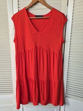 Social Standard By Sanctuary NWT Red Orange Sleeveless V-Neck Dress Size XS